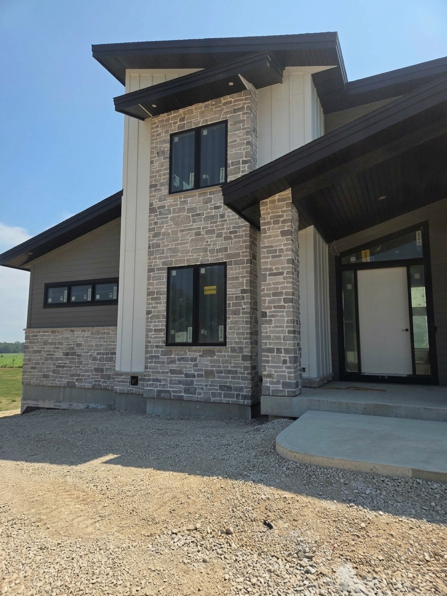 Finished natural stone installation